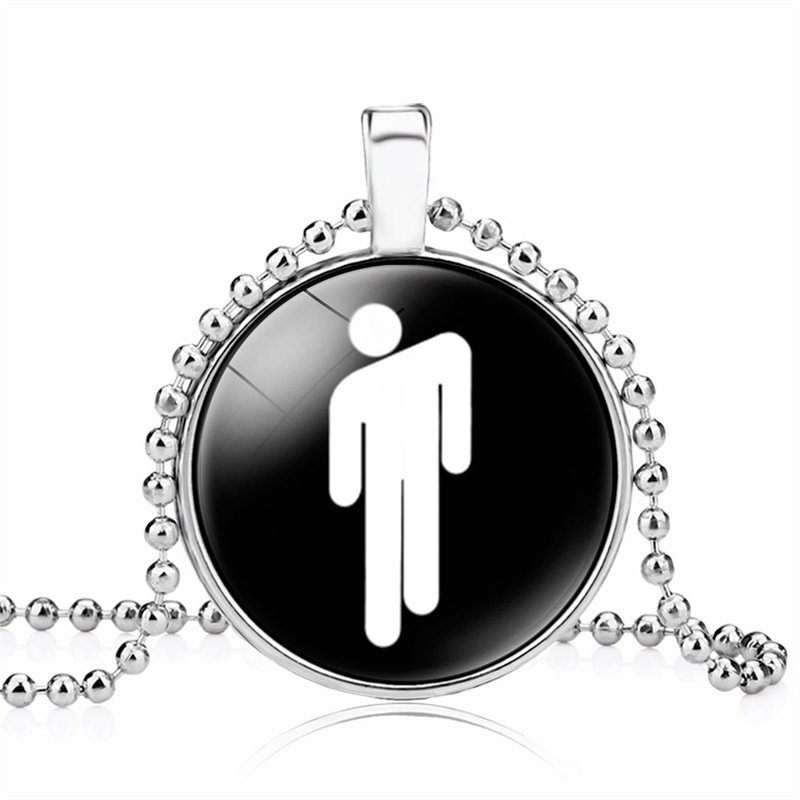 Star Street shot singer Billie Elish Billie eiliish Time Gem round pendant necklace