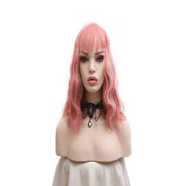 wish外贸爆款烟粉色女士假发 欧美假发少女bobo直销假发女cosplay