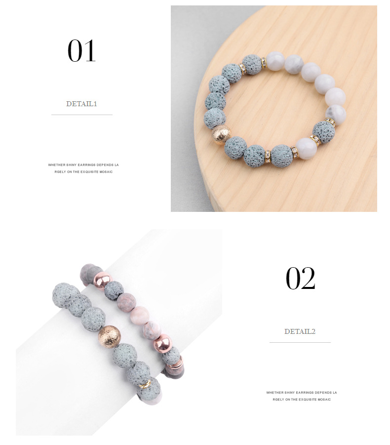 29g Weight Bracelets Classification 1 Piece Quantity 1 Piece Fashion Color Block Natural Stone Stoving Varnish Bracelets