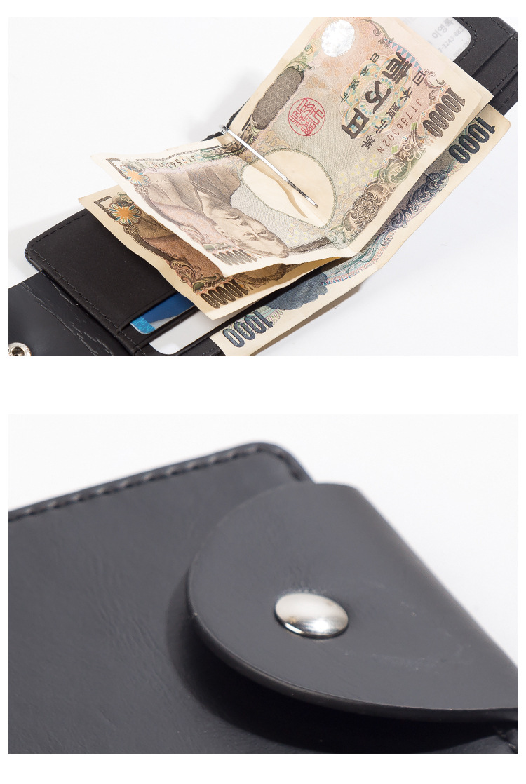 New PU Leather Wallet Short Fashion Mens Wallet Korean Buckle US Money Wallet Document Wallet wholesale nihaojewelrypicture3