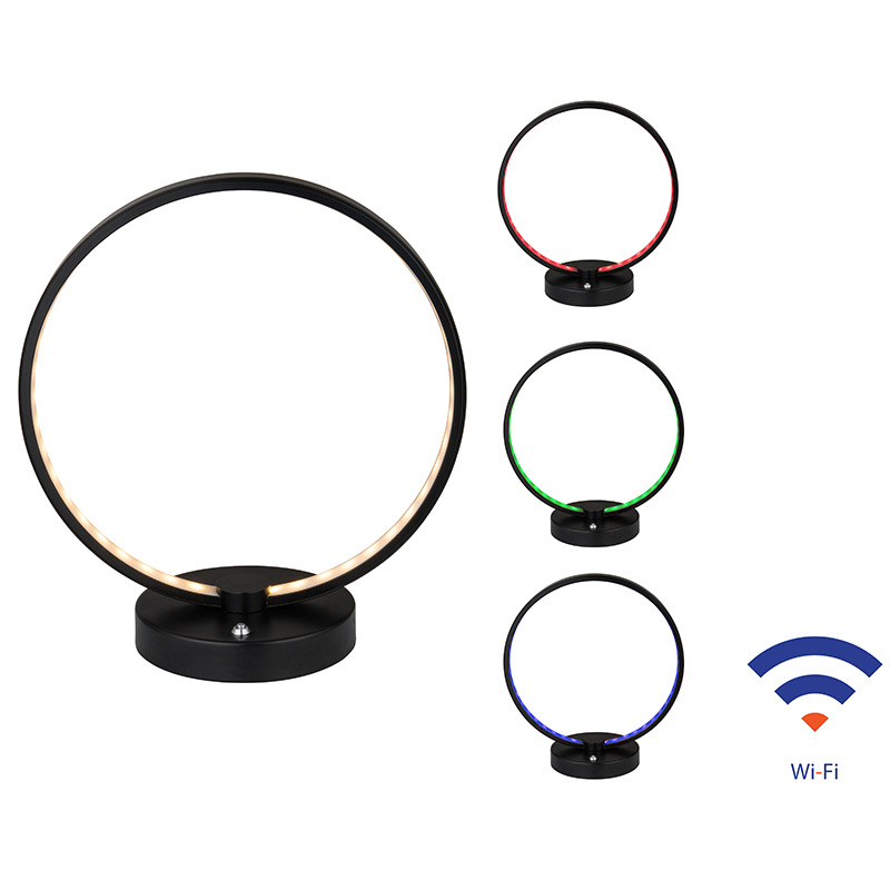 LED智能圈圈台灯卧室床头灯简约现代北欧创意温馨浪漫网红结婚灯