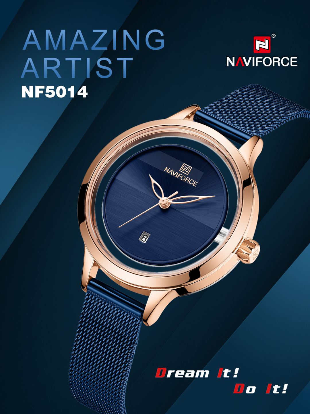 Women's Quartz Watch Mesh Band Calendar Waterproof Fashion Design_voghion.com
