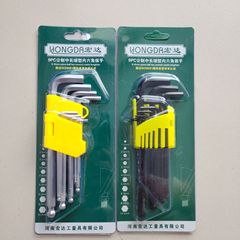 Manufacturer wholesale black ball head hexagonal 9PC set medium long manual wrench matte single hexagonal wrench