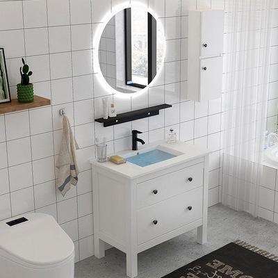 Northern Europe Wash one's face Basin cabinet combination Paint board Bathroom cabinet TOILET intelligence Wash station Light extravagance Simplicity Floor type