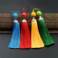 8CM Tassel Rope with Beads and Fringe Short Style Ancient Style Fringe Bookmark Tassel DIY Handmade Jewelry Fringe Accessory