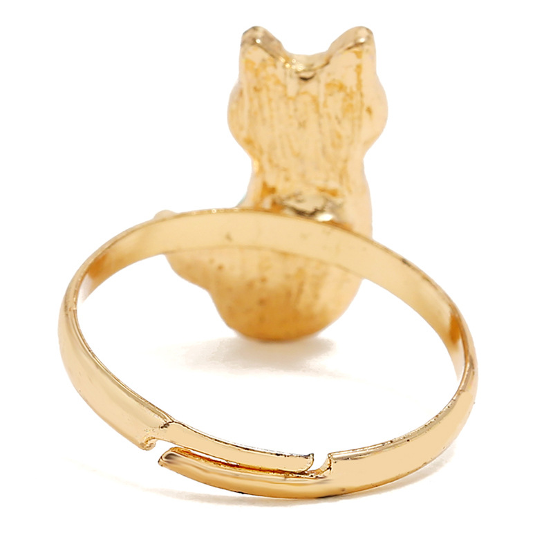 Fashion Creative Cartoon Opening Adjustable European And American Simple Retro Kitten Ring display picture 5