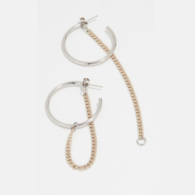 Jewelry Earrings Two-color Plating Chain C Word Female Dual-use Earrings New Earrings display picture 4