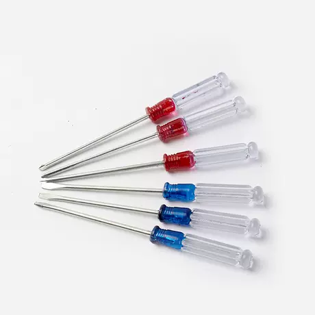 L screwdriver*3*75 transparent red handle cross non-magnetic*7.5