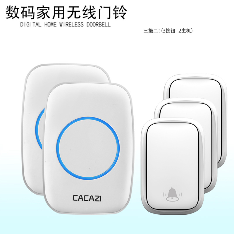 免电池自发电门铃三拖二家用叮咚智能防水无线门铃不用电池呼叫器