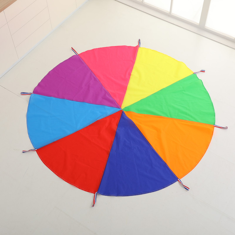 Kindergarten early education parent-child rainbow parachute children feel unified outdoor activities game umbrella teaching toys wholesale