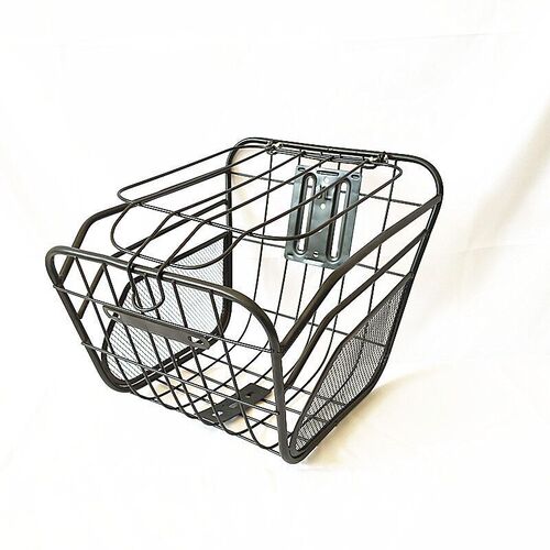 Bicycle front and rear baskets, electric bicycle baskets, iron vegetable baskets, bold and large covered bicycle baskets, blue