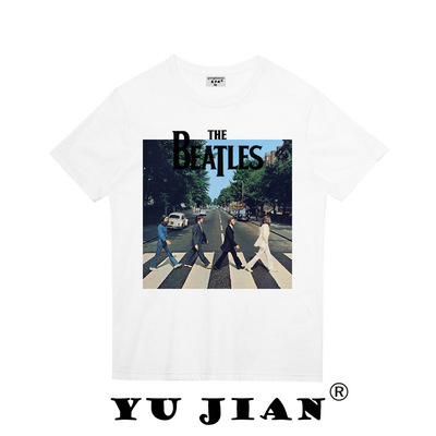 the Beatles披头士摇滚乐队甲壳虫T恤约翰列侬短袖齐柏林飞艇男女|ru