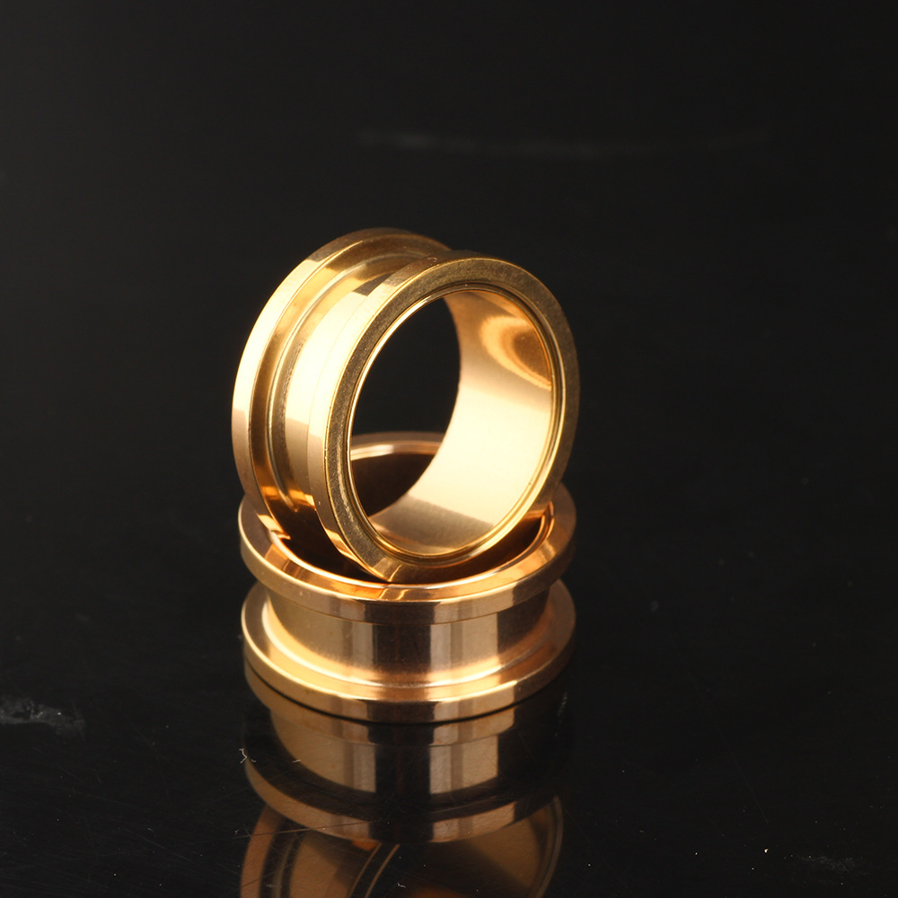 WISH Cross-Border Internal Thread Gold Ear Expander Plugs - 20mm Stainless Steel Ear Tunnels detail image 12