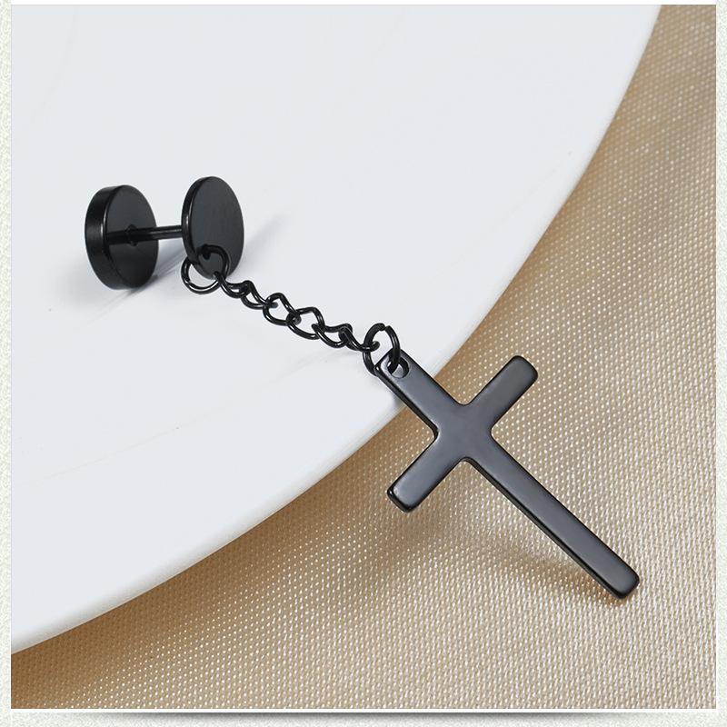 Fashion Cross Stainless Steel Drop Earrings Plating Stainless Steel Earrings 1 Piece display picture 5