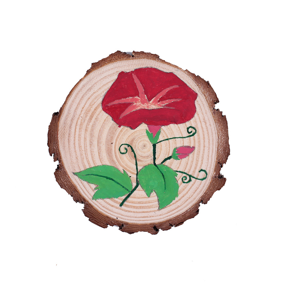 1 pequeña pila de madera redonda pieza de madera bricolaje pieza de madera decoración anual redondo pieza de madera cruda pieza de pino accesorios de tiro pintado a mano pieza de madera pintura