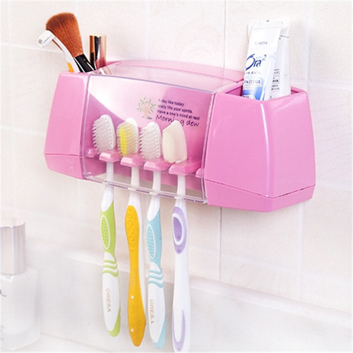 Creative strong adhesive multifunctional toothpaste and toothbrush holder bathroom toiletries storage rack toothbrush storage rack