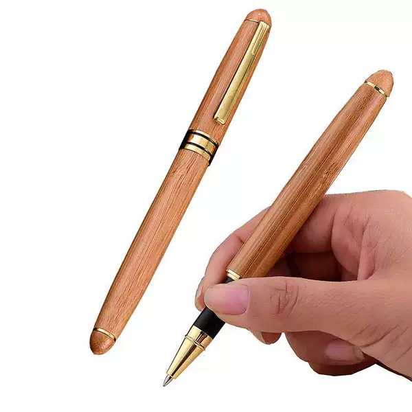 Bamboo Pen Company business gift wooden pen school celebration red wood pen laser engraving LOGO in stock wholesale