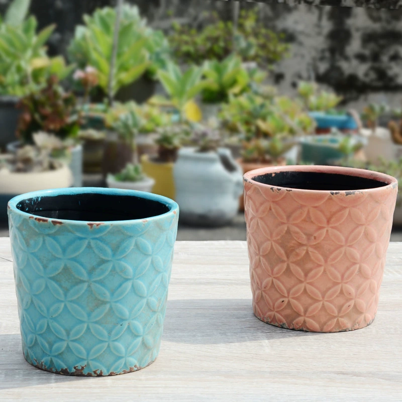 Внешняя торговля Экспорт льда трещины глазури Ретро Старый керамический цветочный горшок цветок посуда Зеленый завод цветочный горшок дома Садоводство