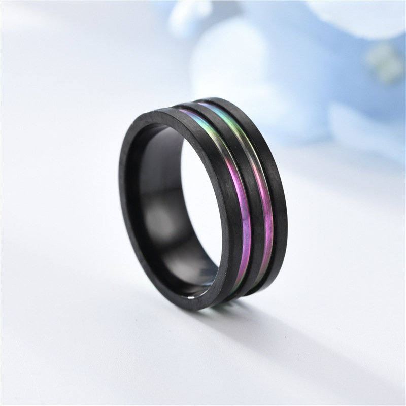 Wholesale Fashion Titanium Steel Contrast Color Ring Nihaojewelry display picture 7