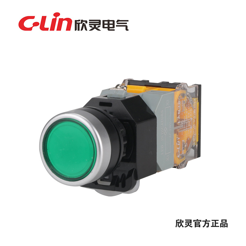 欣灵 LAN38-22D-11D带灯钮 带灯平钮 按钮开关
