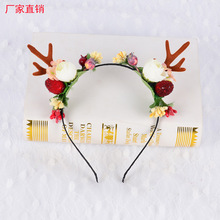 新款圣诞鹿角头箍清新波西米亚头饰儿童婚礼配饰旅拍晚会麋鹿发箍