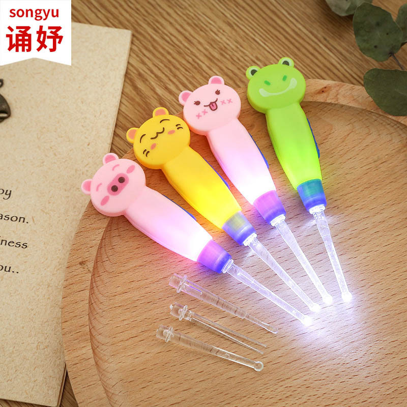 Glowing cartoon removable ear picking for ears with animals