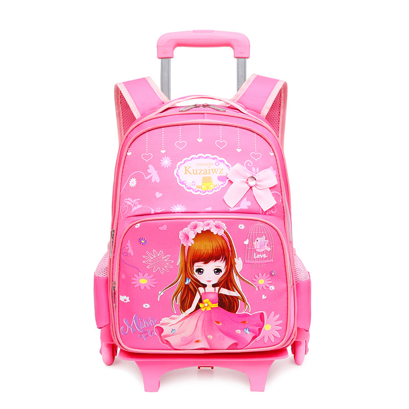 Korean Edition pupil Trolley bags girl 1-2 Grade Backpack 8-12 Six years of age stairs Children's bags