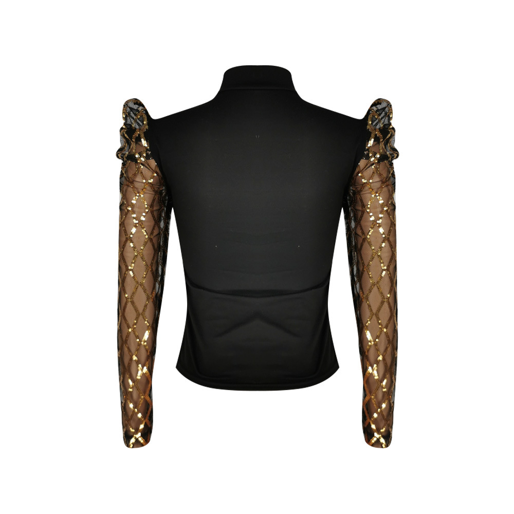 Women's T-shirt Long Sleeve T-shirts Sequins Elegant Streetwear Solid Color display picture 32