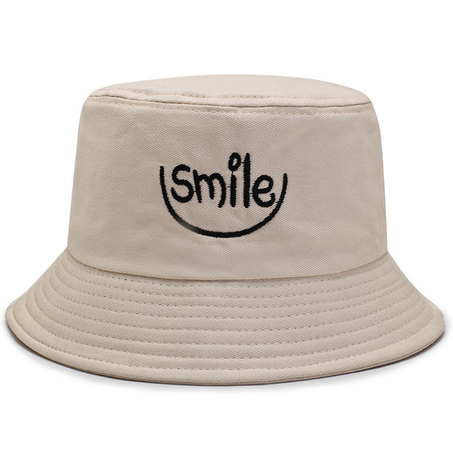 Smiling fisherman’s hat sun hat smalellow hat sun proof embroidery basin hatly