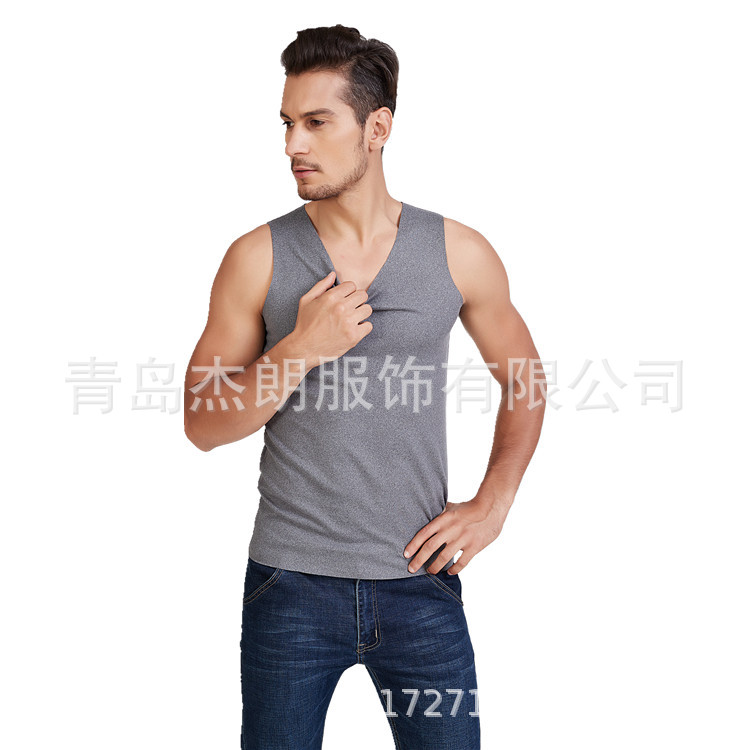 秋无痕保暖背心男发热加绒加厚内穿德绒内衣无袖坎肩加肥大码|ms