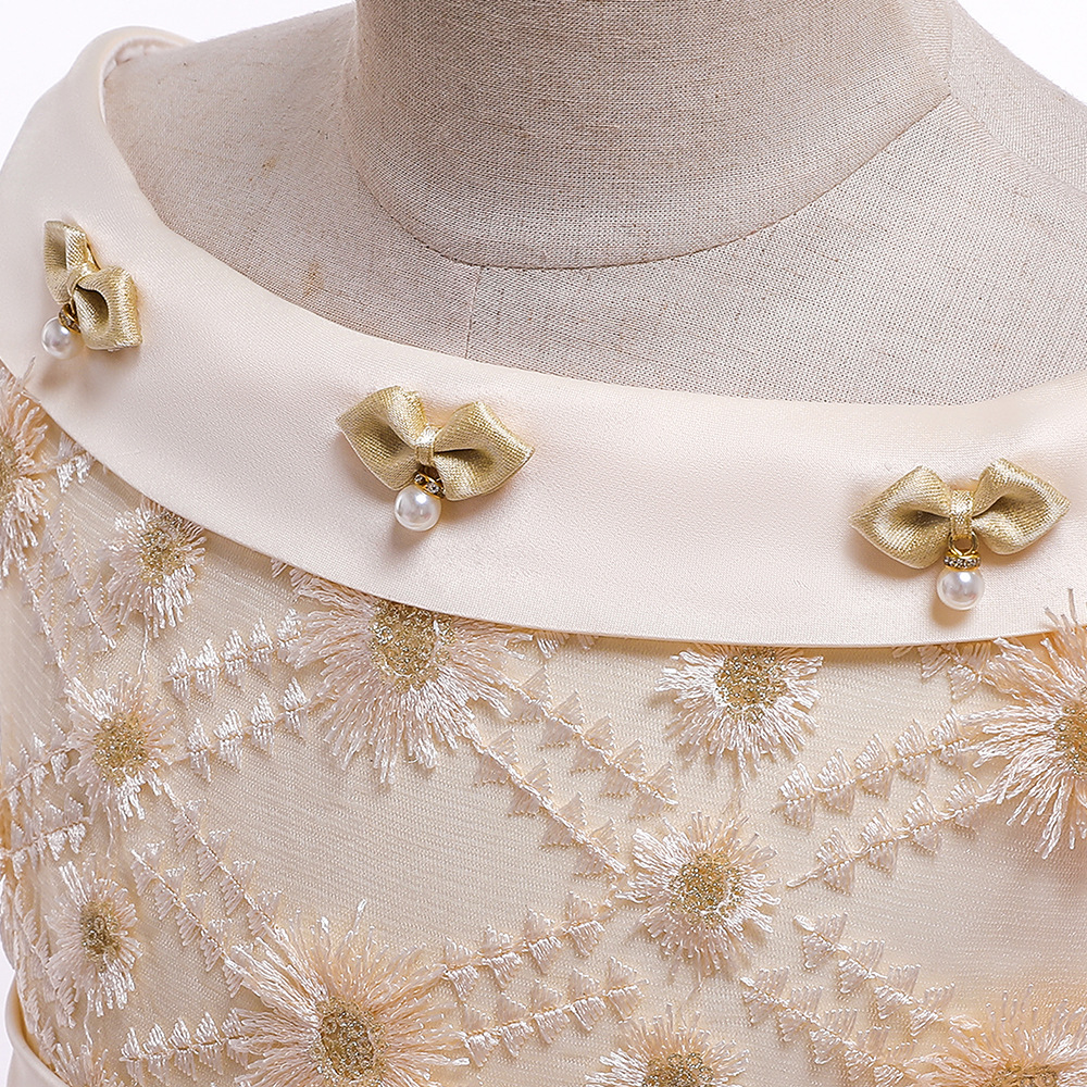 Vestido de novia de solapa fuera del hombro Vestido largo de niña de flores vestido de fiesta de niños traje de princesa 2024