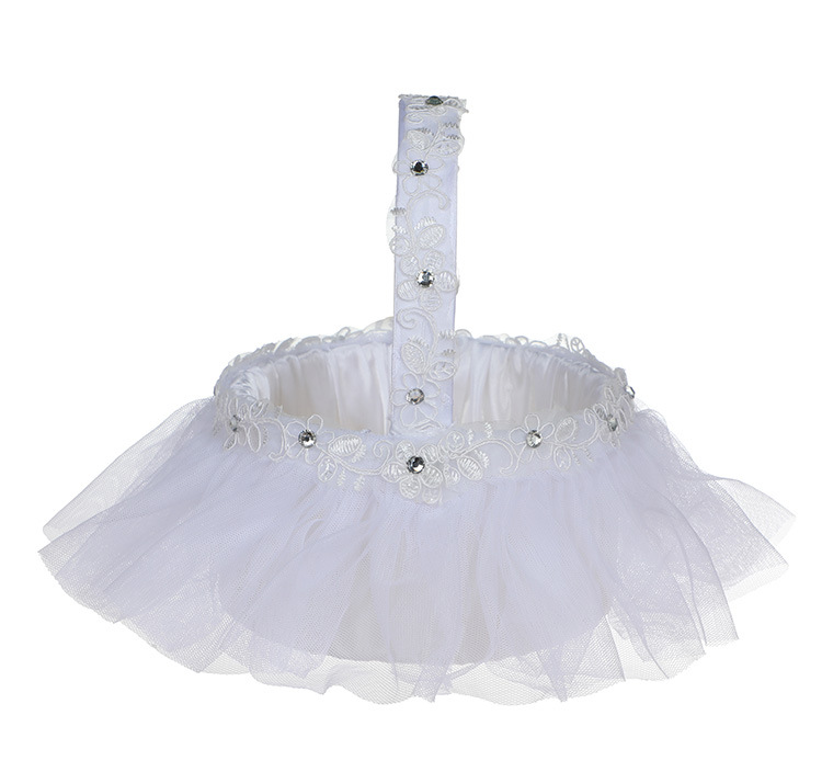 Wedding products, wedding products, wedding products, wedding products, Western-style creative wedding flower baskets, white lace trim, bridesmaid flower girls scattering flowers, small wedding supplies wholesale detail image 10