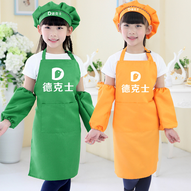 Dekeshi delantal traje abrigo para niños ropa para hornear delantal publicitario cake shop Museo de Arte comida impresión