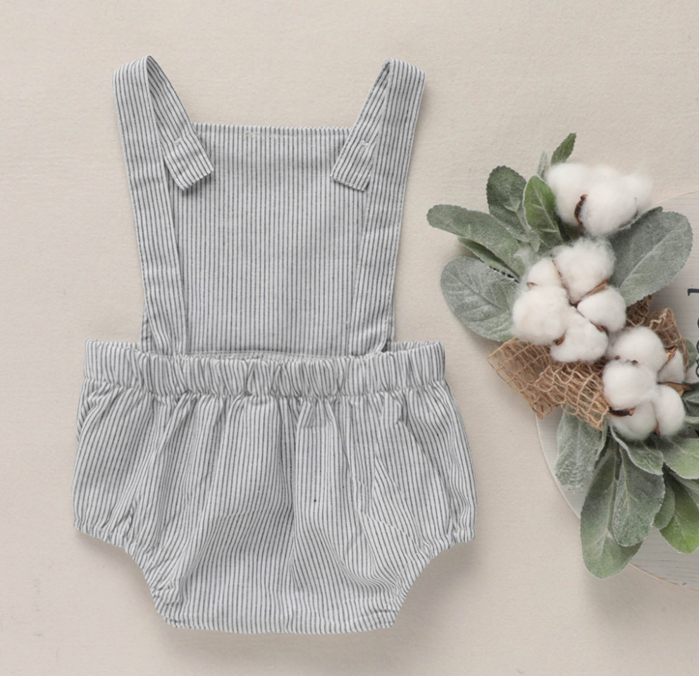 Fashion Solid Color Linen Baby Rompers display picture 3