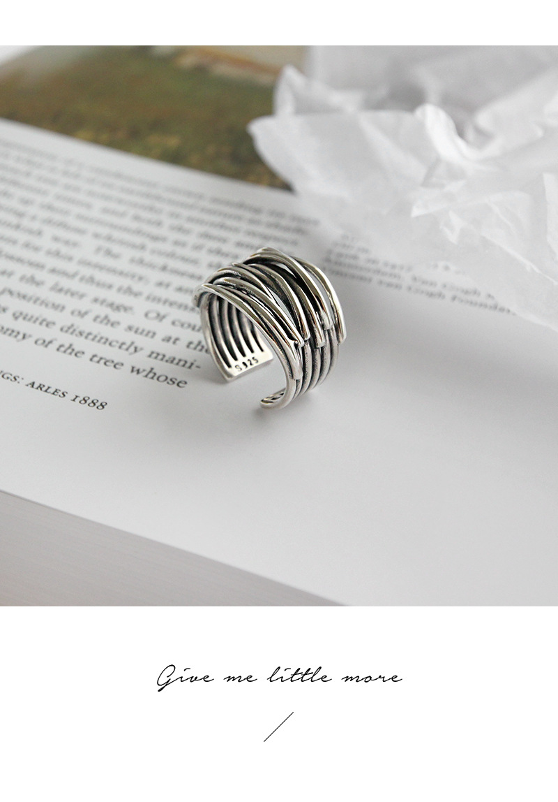 Retro Geometric Sterling Silver Plating Open Ring 1 Piece