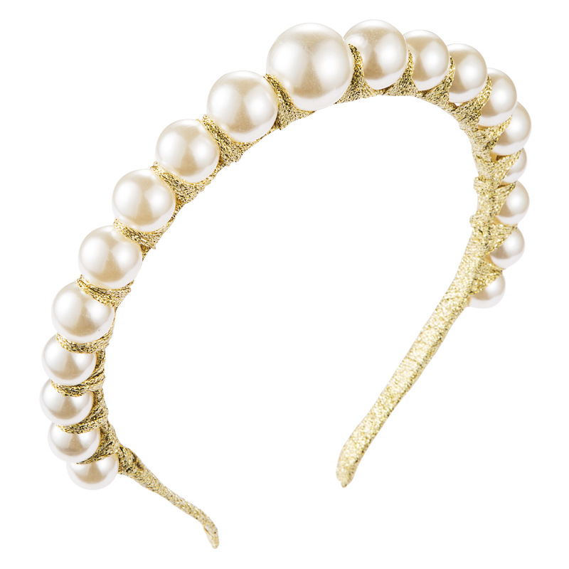 Europe And The United States Set Pearl Hair Hoop Winding Thin Edge Hair Accessories Fashion Head Buckle display picture 7