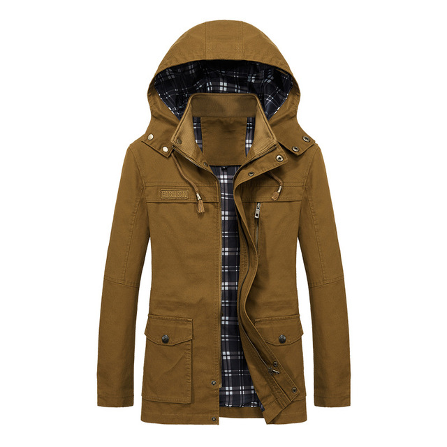 Autumn thin casual jacket men’s medium and long windbreaker coat