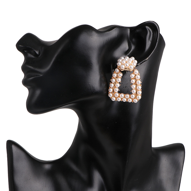 Geometric Earrings Pearl Alloy Diamond Earrings display picture 9