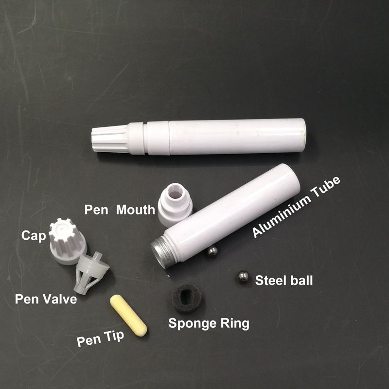 廠家批發 鋁管油漆筆配件 大容量23MM鋁杆可添加墨水 圓頭