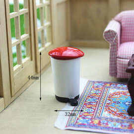 泓豪源头工厂 52微缩玩具模型场景娃娃屋配件迷你木制垃圾桶L175