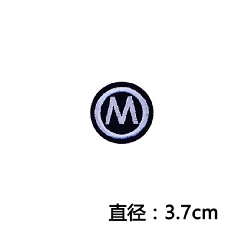 Longsheng bordado carta pegatinas de tela al por mayor accesorios ropa zapatos y sombreros parche negro plancha insignia