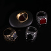 Chinese stone inlay, crystal, resin, trend ring, Chinese style, with gem