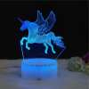 Cross -border crack unicorn 3D light night light LED acrylic colorful touch remote control unicorn gift