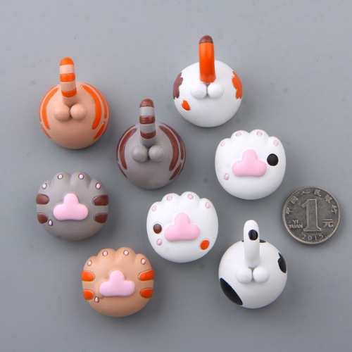 Cute Japanese chubby cat with sensitive cat butthole, thick meaty cat paws, 3D magnetic refrigerator sticker, magnetic magnet sticker