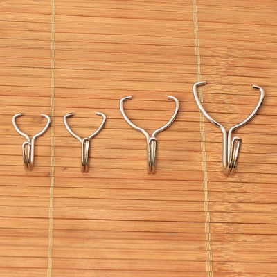 厂家直销金属墙壁钩子墙壁粘钩两边开口钩 无痕粘钩 免钉钩子|ru