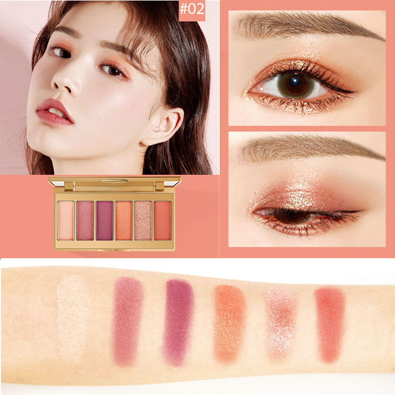 ins超火亚马逊炫彩Romanticcolor6色炫彩晶格眼影盘珠光眼影