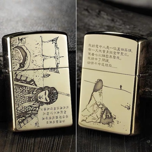 Laser deep carving hand polished ZORRO Hong Kong Zorro kerosene lighter classic four-sided engraving with multiple pictures optional
