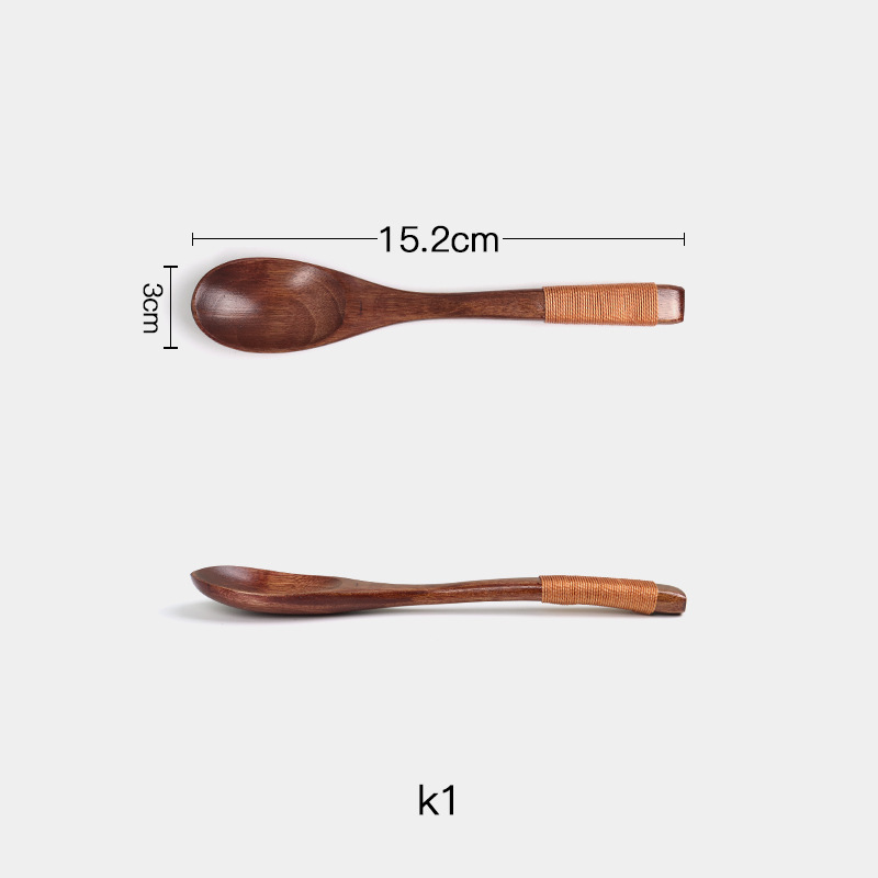 K1 올드페인트 나무숟가락 브라운라인 (15.2*3cm)