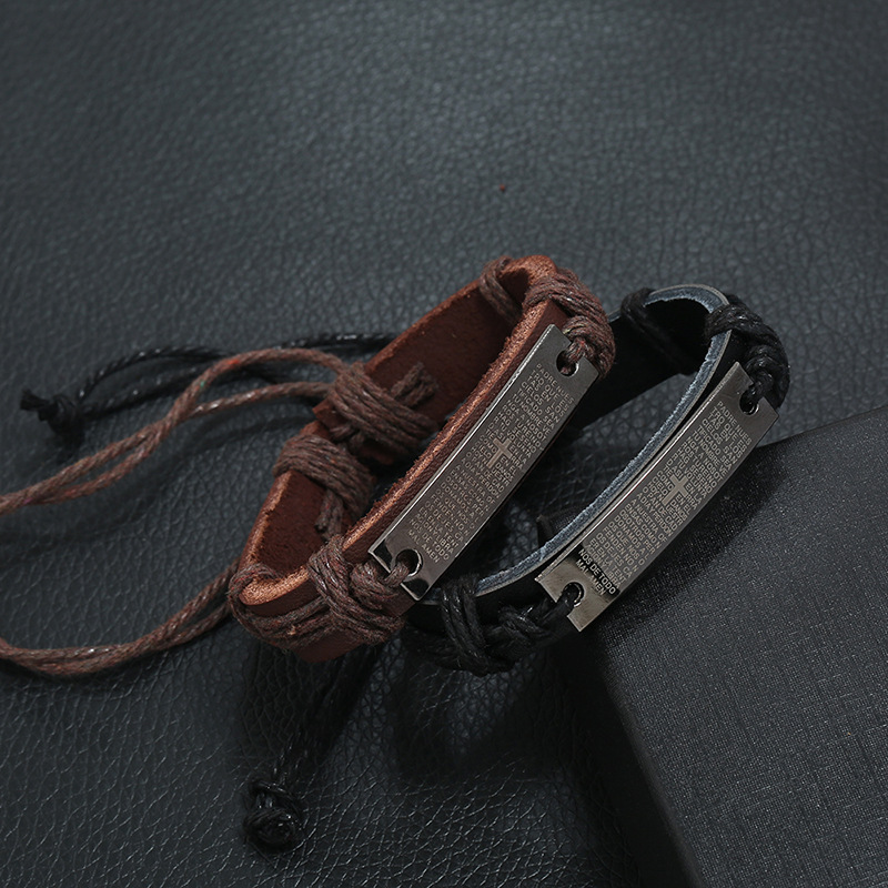 1 Piece Fashion Letter Pu Leather Alloy Unisex Bracelets