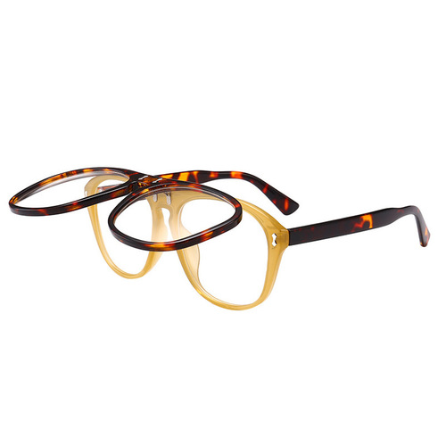 Steam Punk Sunglasses Dual Flip-Up Men's and Women's Aviator Sunglasses European and American Fashion Wayfarer Sunglasses Plain Lens 1501